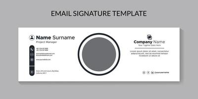 Email Signature template or Email Footer. modern and creative email signature design template for business or corporate Pro Vector