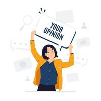 Your opinion matters symbol, Survey or feedback sign concept illustration