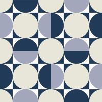 Abstract circle pattern. Abstract blue-white geometric small circle and half-circle random shape seamless pattern background. Use for fabric, interior decoration elements, upholstery, wrapping. vector