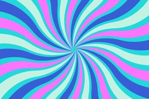 Groovy retro swirl burst, summer and carnival background. vector