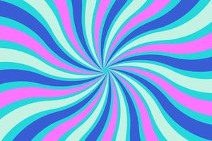 Groovy retro swirl burst, summer and carnival background. vector