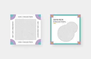 Minimalist fashion social media post. Trendy editable social media post template. Vector illustration.