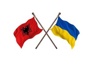 albania contra ucrania dos banderas de países foto