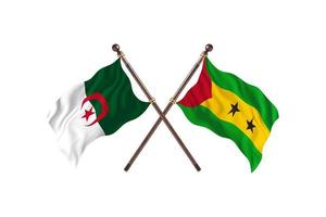 Algeria versus Sao Tome and Principe Two Country Flags photo