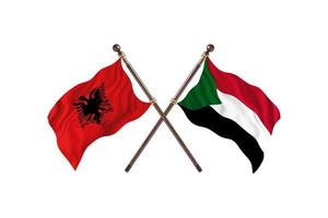 Albania versus Sudan Two Country Flags photo