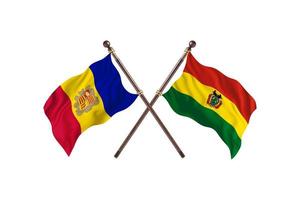 andorra contra bolivia dos banderas de paises foto