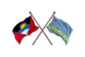 Antigua and Barbuda versus Aruba Two Country Flags photo