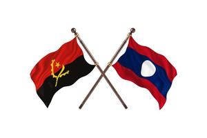 Angola versus Laos Two Country Flags photo