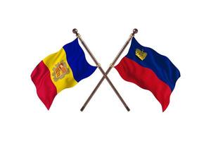 Andorra versus Liechtenstein Two Country Flags photo