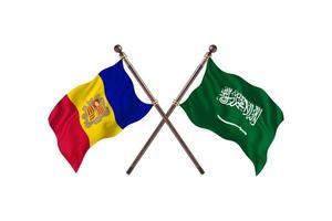 Andorra versus Saudi Arabia Two Country Flags photo