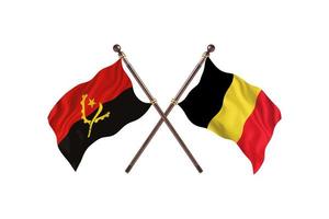 Angola versus Belgium Two Country Flags photo