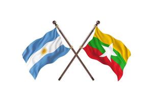 Argentina versus Burma Two Country Flags photo