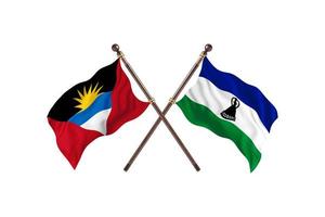 Antigua and Barbuda versus Lesotho Two Country Flags photo