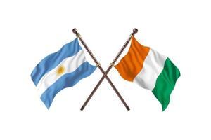 Argentina versus Cote d'Ivoire Two Country Flags photo