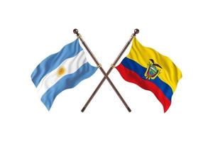 argentina contra ecuador dos banderas de pais foto