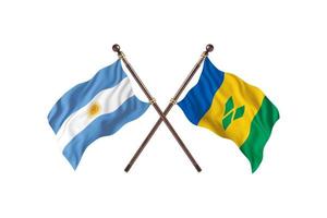 Argentina versus Saint Vincent and Grenadines Two Country Flags photo