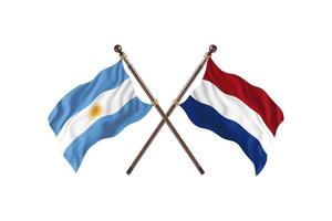 argentina contra holanda dos banderas de pais foto