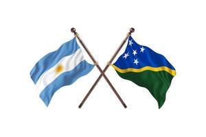 argentina contra islas salomón dos banderas de países foto
