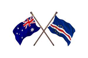 australia versus cabo verde dos banderas de países foto