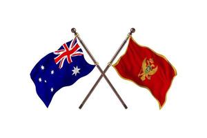 Australia versus Montenegro Two Country Flags photo