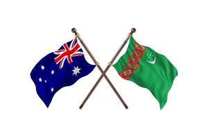 Australia versus Turkmenistan Two Country Flags photo