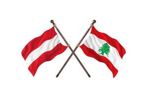 Austria versus Lebanon Two Country Flags photo