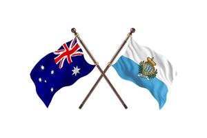 Australia versus San Marino Two Country Flags photo