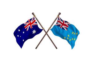 Australia versus Tuvalu Two Country Flags photo