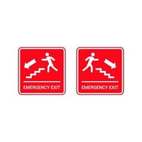 ilustración vectorial de la señal de escaleras de emergencia, salida de emergencia, vector
