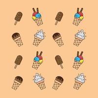 fondo vectorial, paleta, fondo de pantalla del menú de helados. vector