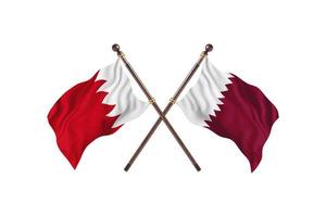 Bahrain versus Qatar Two Country Flags photo