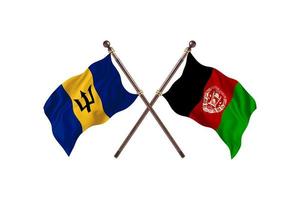 barbados contra afganistán dos banderas de países foto