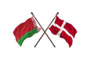 Belarus versus Denmark Two Country Flags photo