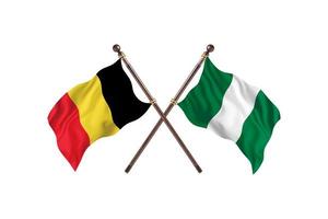 Belgium versus Nigeria Two Country Flags photo