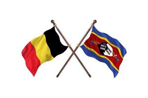 Belgium versus Swaziland Two Country Flags photo