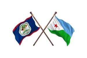 Belize versus Djibouti Two Country Flags photo