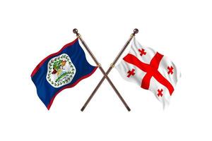 Belize versus Georgia Two Country Flags photo