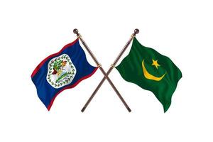 Belize versus Mauritania Two Country Flags photo