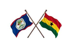Belize versus Ghana Two Country Flags photo