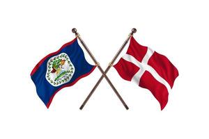 Belize versus Denmark Two Country Flags photo