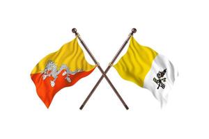 Bhutan versus Holy See Two Country Flags photo