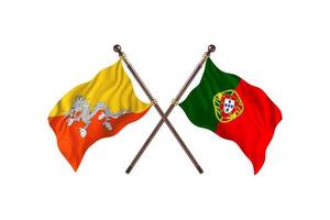 bután contra portugal dos banderas de países foto
