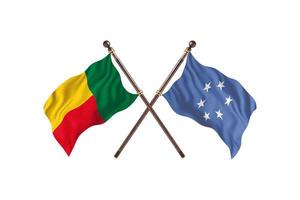 Benin versus Micronesia Two Country Flags photo