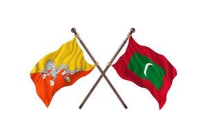 Bután versus Maldivas dos banderas de países foto