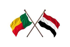 Benin versus Yemen Two Country Flags photo