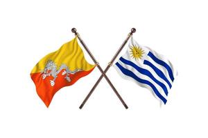 Bhutan versus Uruguay Two Country Flags photo