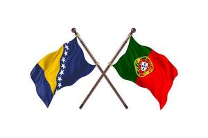 Bosnia versus Portugal Two Country Flags photo