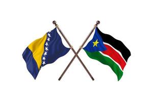 Bosnia versus South Sudan Two Country Flags photo