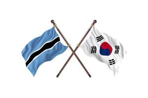 Botswana versus South Korea Two Country Flags photo