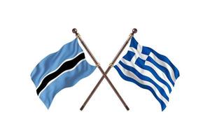 Botswana versus Greece Two Country Flags photo